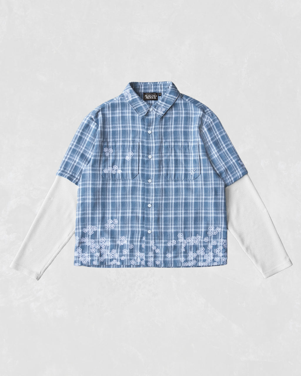 Long sleeve Flower Shirt - Blue