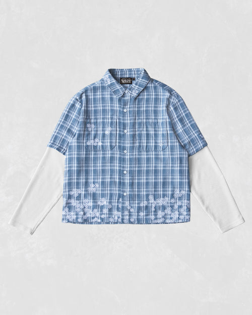 Long sleeve Flower Shirt - Blue
