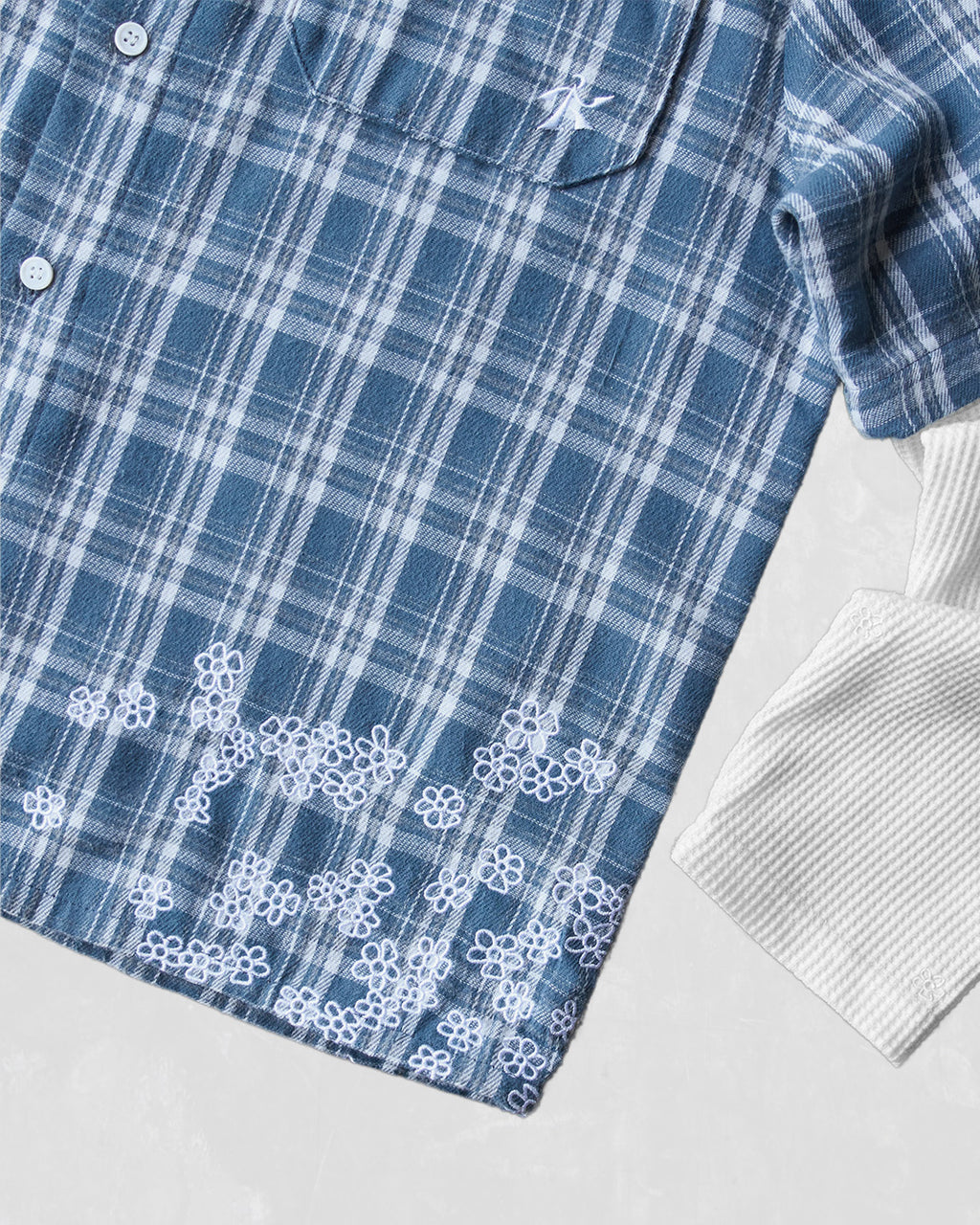 Long sleeve Flower Shirt - Blue